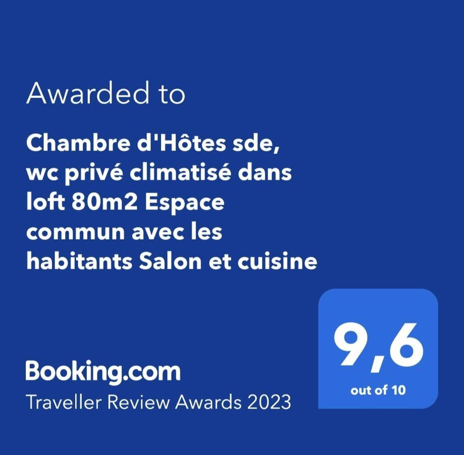 شقة Chambre D'Hotes Sde, Wc Prive Climatise Dans Loft 80M2 Espace Commun Avec Les Habitants Salon Et Cuisine تولون المظهر الخارجي الصورة